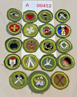 Bsa  Merit Badge Lot Of 19 Type E (47-60) Narrow Border A00452 • $21