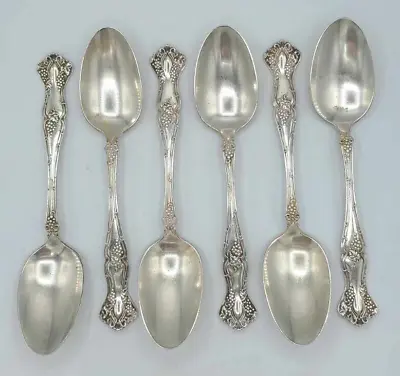 6 Antique(1904) 1847 Rogers Bros. XS Triple Silver Plated Grape Patt Soup Spoons • $40