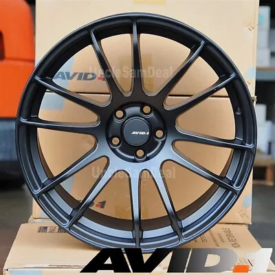 17  17x8 5x114.3 +35 AVID.1 AV-20 MATTE BLACK 12 SPOKES SPORT WHEELS SET OF 4 • $692.82