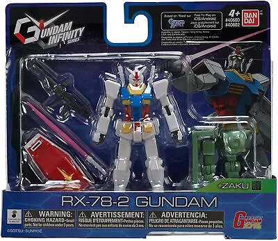 Gundam Infinity 4 Inch Action Figure BAF MS-06F Zaku - RX-78-2 Gundam • $12.31