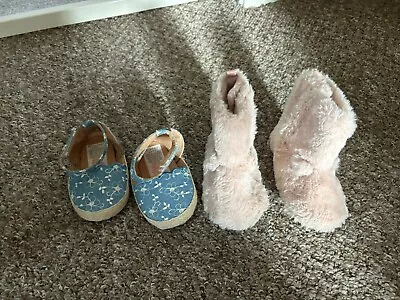 Baby Girl Sandals And Slipper Boots Size 12-18 Months  • £2