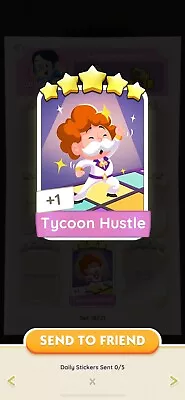 Tycoon Hustle - Monopoly GO! 5⭐ Sticker (Read Description) Instant Delivery • $9.39