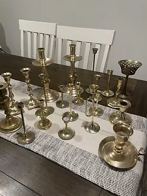 Vintage Brass Candlestick Lot (21) • $145