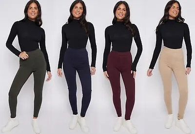 EX M&S Ladies Pull On High Waisted Cotton Cosy Jeggings  Stretch Marks Spencer • £15.99