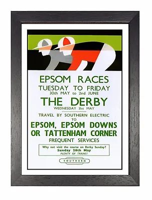 Epsom Races Railway Vintage Poster Amazing Price Surrey Holiday Advert Picture • £7.99