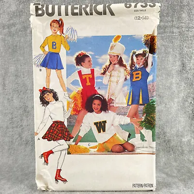 Butterick 6733 Dress Jumper Skirt Majorette Skating Costume Girls 12 14 Pattern • $12.08