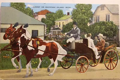 Michigan MI Mackinac Island Surrey Postcard Old Vintage Card View Standard Post • $0.50