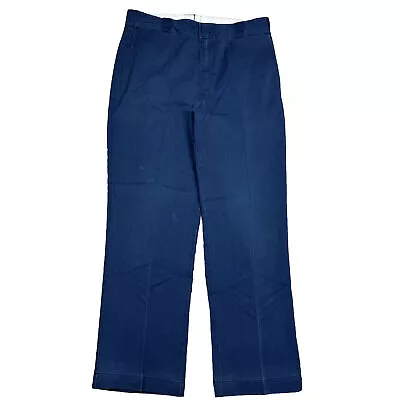 Vintage 80s Dickies Work Slacks Straight Pants 34x30 Faded Navy Blue Skater USA • $33.99