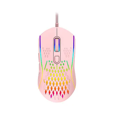 Laser Gaming Mouse USB Wired PC RGB Backlit Ergonomic 6 Buttons 12800 DPI Pink • $29.95