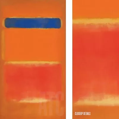 22W X40H  BLUE OVER ORANGE YELLOW & RED 1952 By MARK ROTHKO - CHOICES Of CANVAS • $210.32