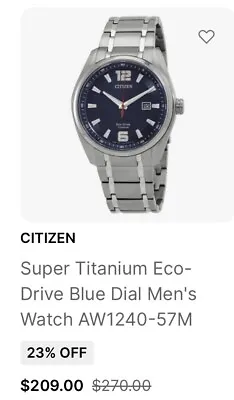 Citizen Ecodrive Super Titanium Mens • $155