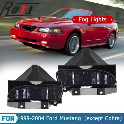 Fog Lights 1999-2004 For Ford Mustang Smoke Lens Pair Bumper Replacement Lamps • $25.29