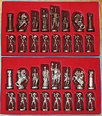 New XLarge Silver & Copper Color Molded Metal Ancient Roman Chess Figures • $104.97