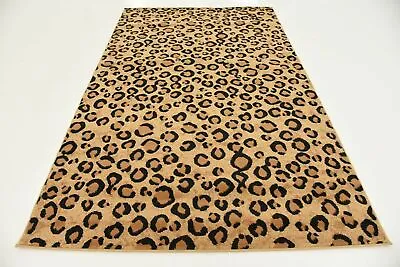 $85.02 • Buy 5 X 8 Feet Modern Wildlife Area Rug Safari Motif High Pile Leopard Animal Print
