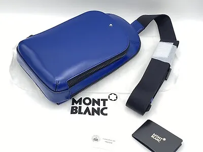 Montblanc Extreme 2.0 Blue Leather Sling Bag New 100% Authentic Msrp $1200 • $550