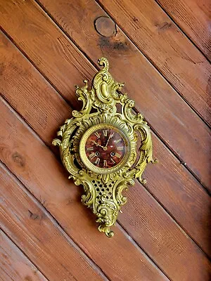$995 • Buy Vintage Samuel Marti French Gilt Cartel Wall Ormolu Louis XVI Style Clock NICE!!