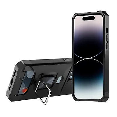 $17.99 • Buy For IPhone 14 Pro 6.1  PC+TPU Armor Case With Kickstand, Card Slot, Camera Cover