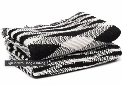 NEW: $790 MISSONI Sigmund Zig-Zag Throw Blanket Black & White 140cm X 200cm • $525