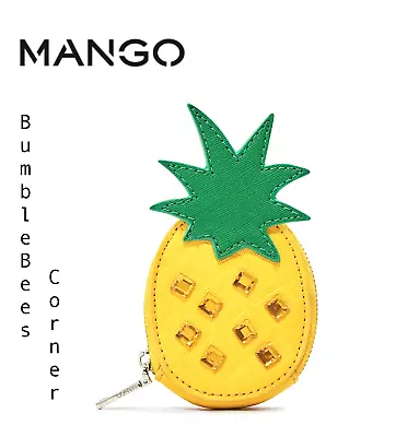 MANGO Coin Case PINEAPPLE Fruit FAUX LEATHER Coin Wallet NOVELTY Pouch Bag NWT • $15