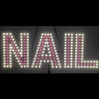 Led Nail Sign (8 X24  Inch) - White / Fuchsia • $109.99