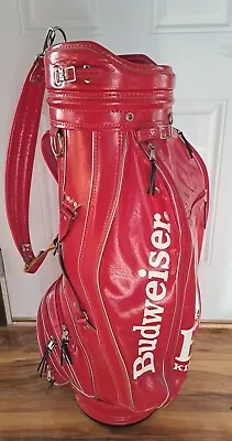 Vintage Budweiser Red Leather Golf Club Bag High Quality  Excellent Condition • $299.95