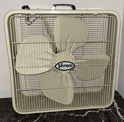 Vintage 1950’s Vernco High Speed Metal Box Fan. Excellent Working Condition! • $230