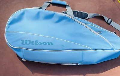 Vintage Retro WILSON Tennis Racquet Racket Bag Carry Case - Blue • $39