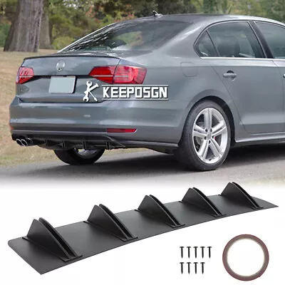 $45.12 • Buy For VW Jetta Golf GLI Rear Bumper Spoiler Diffuser Lip Shark Fin Splitter Matte