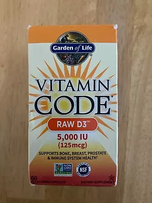 Garden Of Life Vitamin Code Raw D3 5000iu (125 Mcg) 60 Veg Capsules • $19.95