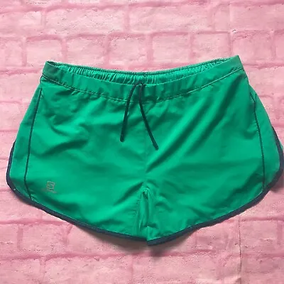 Salomon Active Dry Womens Shorts Run Sport Medium Green See Measurements • £13