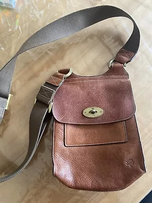 Mulberry Anthony Oak Tan Brown Leather Messenger Bag Cross Body Bag • £150