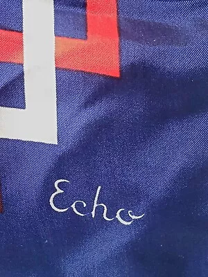 Vintage ECHO Scarf Nautical Blue Red & White. Silk Made In JAPAN. 42 X15 . • £19.26