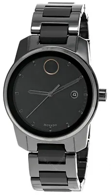 $755 • Buy Movado Bold Verso 42mm Ss Black Dial Ceramic Men's Watch 3600727