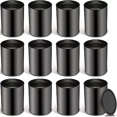 12 Packs Empty Metallic Paint Cans With Cover 1.9 Pint Quart Size Tin Paint Buck • $56.49