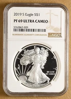 2019 S American Eagle Silver Dollar NGC PF 69 Ultra Cameo • $50