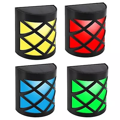 4pcs Colour Changing Solar Fence Lights Step Door Wall Led Lights Garden Outdoor • £9.99