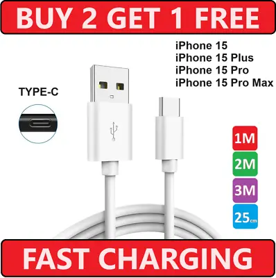 For Apple IPhone 15 Pro Plus Max USB Type C Charging Cable Phone Charger Long • £2.49