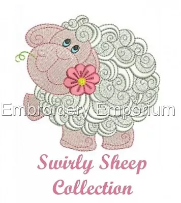 Swirly Sheep Collection - Machine Embroidery Designs On Usb 4x4 & 5x7 • £15.95