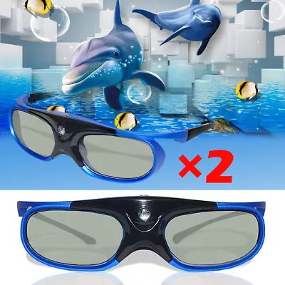 £40.43 • Buy 2x Universal Active Shutter 3D Glasses For Optoma Vivitek NEC 3D DLP Projector