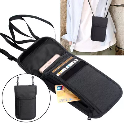 Wallet Bag Card Holder Blocking Travel Stash Neck RFID Pouch Security Passport • £11.98