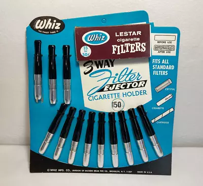 Vtg NOS 1950's Whiz Cigarette Holder Store Counter Display Full W/ Filters & Box • $34.95