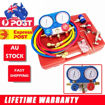 R134a R410a R22 HVAC A/C Manifold Gauges Set Refrigerant 5 FT AC Vacuum Pump NSW • $76.99