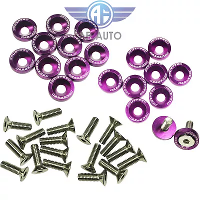 20pcs Purple Billet Aluminum Bumper Fender Washer/Bolt Engine Bay Dress Up Kit • $8.88