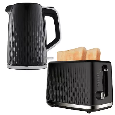 1.7L Kettle & 2 Slice Toaster Cordless Water Boiler Black Toaster Kettle Combo • $75.99