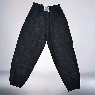 International Baggyz Muscle Beach Hammer Pants Size S Black Geo Print Elastic • $80