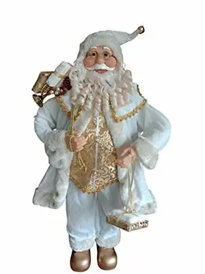 £48.99 • Buy 90cms Tall Father Christmas Figure With A Sack Of Presents - White Santa Style