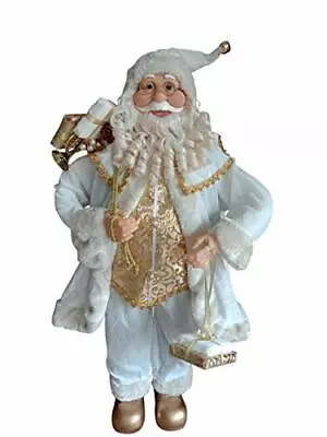 90cms Tall Father Christmas Figure With A Sack Of Presents - White Santa Style • £39.99