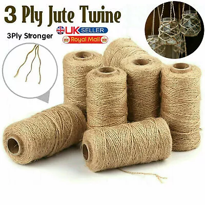 £0.99 • Buy 3 Ply Jute Natural Brown Shabby Rustic Twine String Burlap Shank Craft 100 -250M
