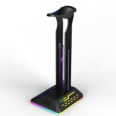 $31.54 • Buy RGB Headphone Stand Gaming Headset Hanger Holder With 3.5mm AUX 2 USB McMvv
