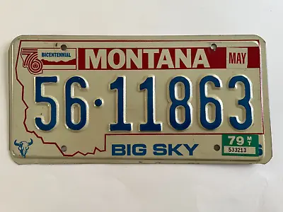 1979 Montana License Plate Natural Sticker Least Populated County #56 Lincoln • $11.99